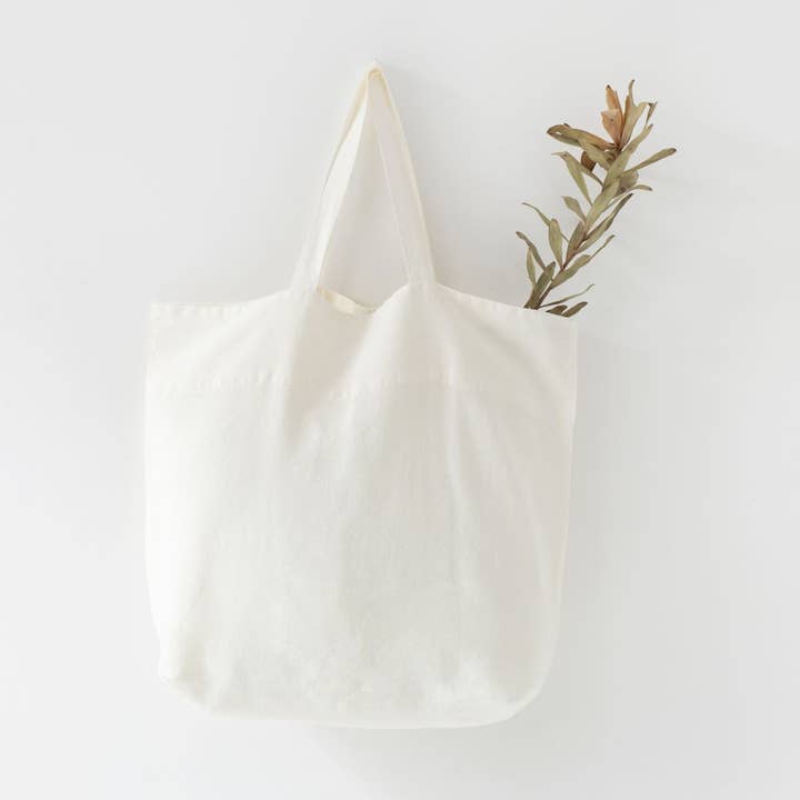 Off-White Linen Big Bag for wholesale by Linen Tales (We cover U.S. import duties)