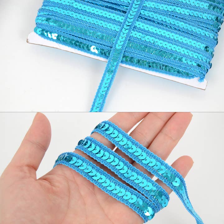 AK Brand - Wholesale Craft supplies - Sequin Trim 0.5 Inch Flat Glitter Sequin Ribbon Bling Fabric20