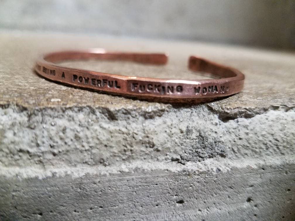 Silver Lining Studio – wholesale Cuff bracelet – Never Apologize Copper or Brass Gold Cuff Bangle Bracelet2