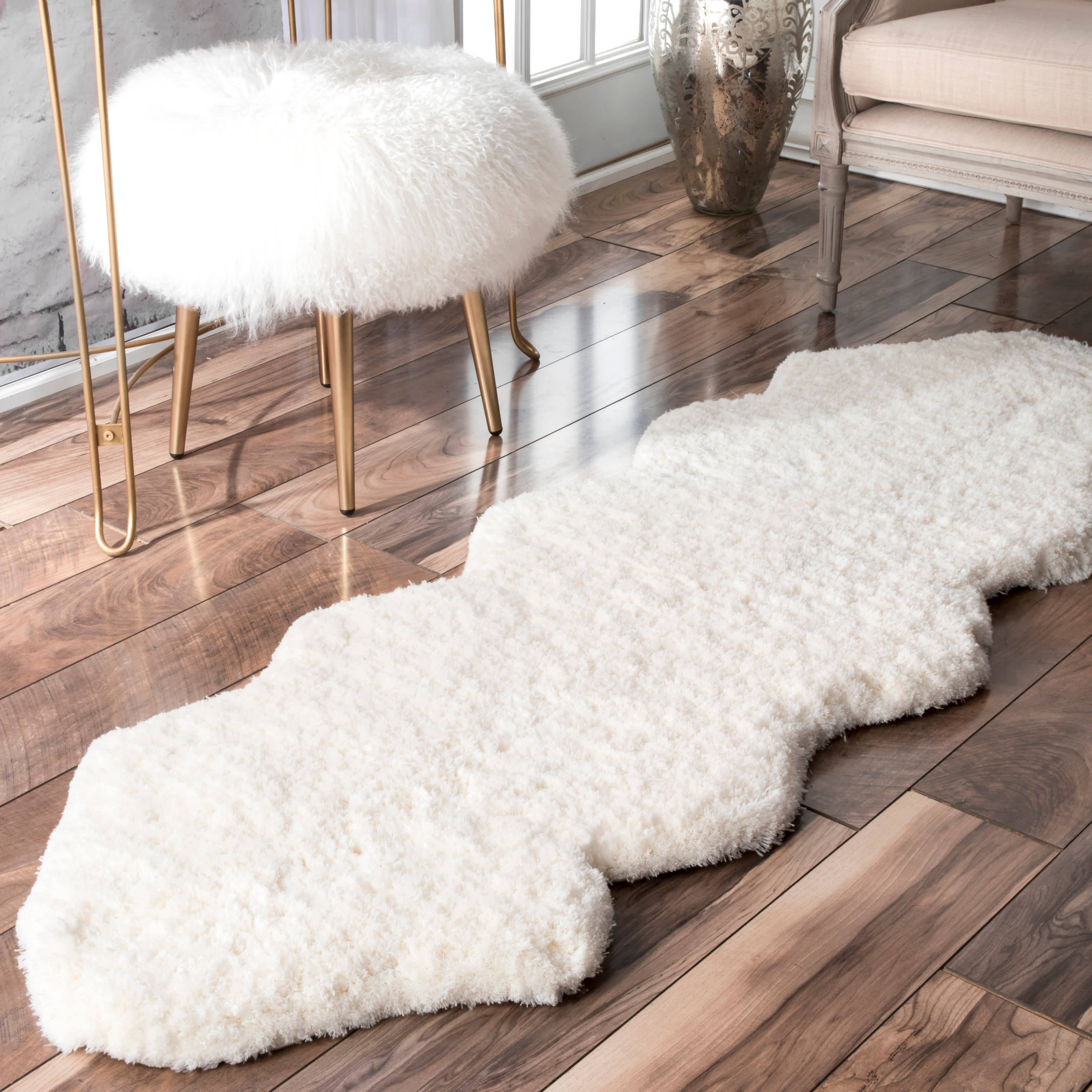 Luxurious Alpaca Fur Rug Champagne, Alpaca Fur Rug Area Soft