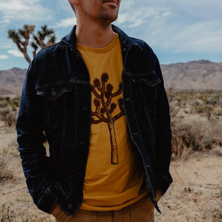 Moore Collection - Wholesale Screen Printed T-Shirt - Men's - Joshua Tree Tee- Mustard2