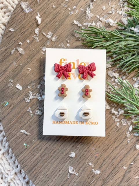 Handgemaakte oorbellen van polymeerklei | Unieke cadeaus voor haar | Hypoallergene studs | Peperkoek | Kousvullers voor wholesale door Finley River | Trendy Polymer Clay Earrings | Hypoallergenic