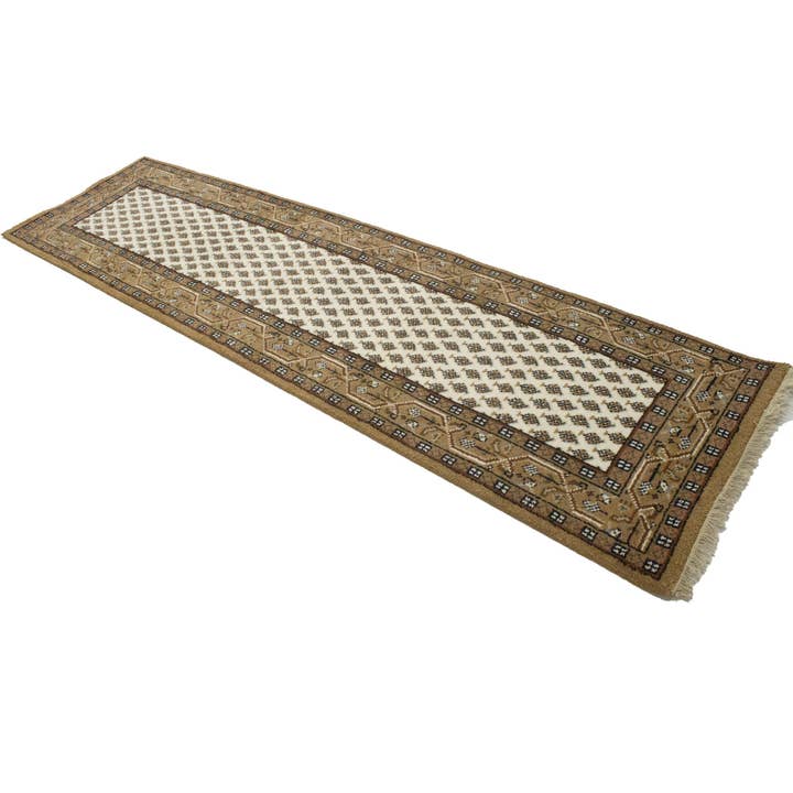 Cream Tribal 2'5X9 Blommig Indo Botemir Löpare | Orientalisk för wholesale av Magic Rugs Inc.