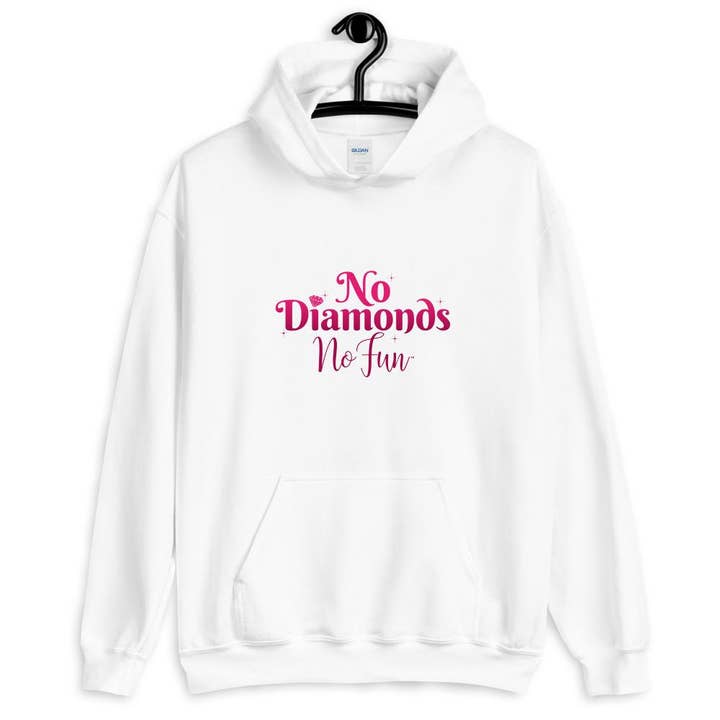 No Diamonds No Fun, Ladies, Hoodie, White for wholesale by No Fun Company