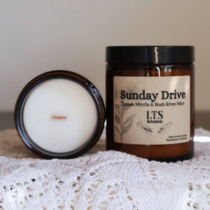 Candela Sunday Drive Wood Wick per la vendita all'ingrosso da parte di LTS BOTANICAL