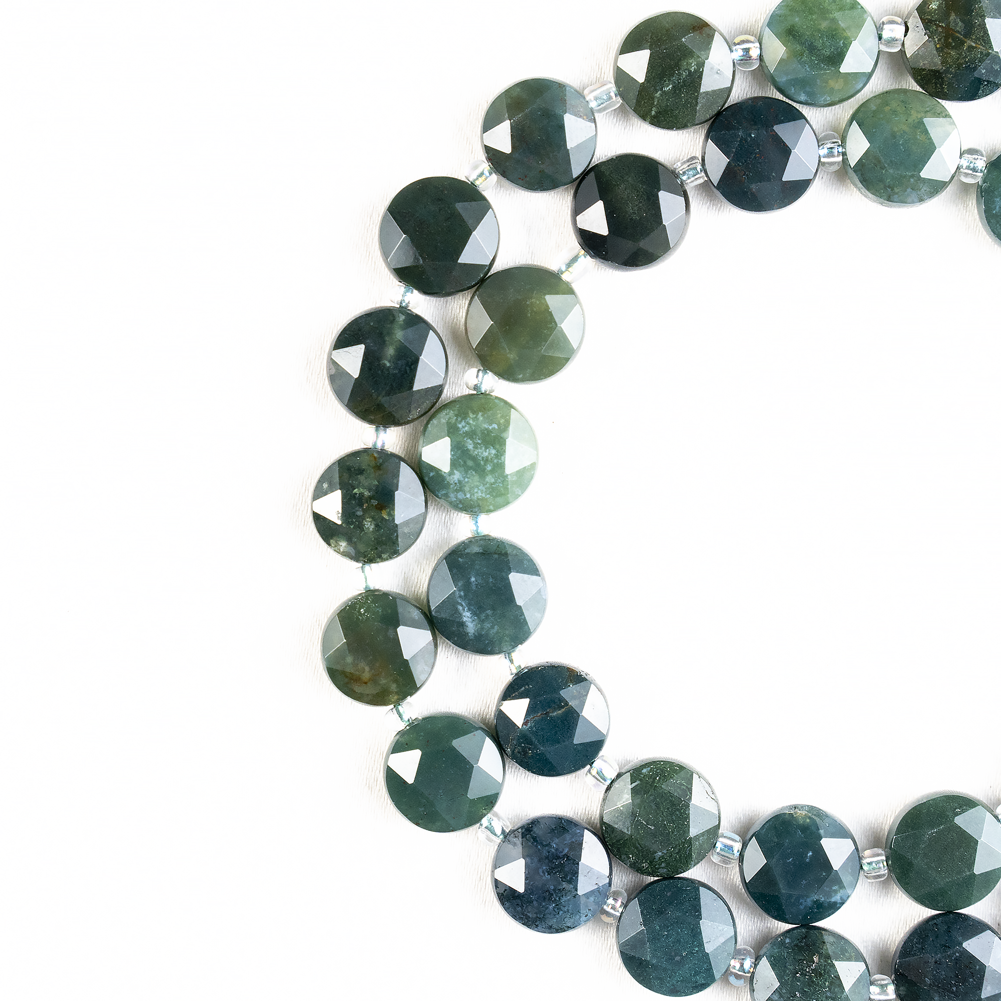 Soothing Crystals Beads - Wholesale Beads - Heishi Disc Beads | Moss Agate | Flat Crystal Beads4
