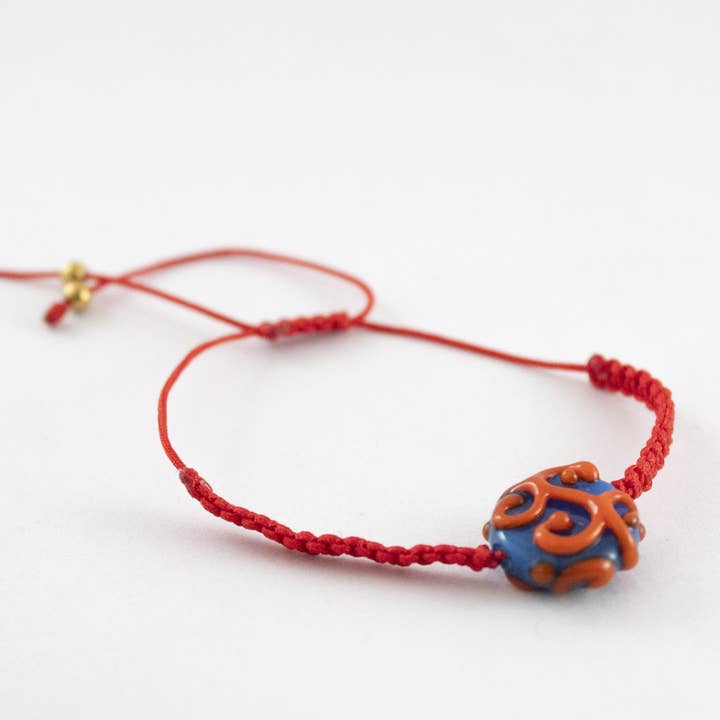 Handcrafted Glass Bracelets - Blue & Red for wholesale by Handcrafted Gift