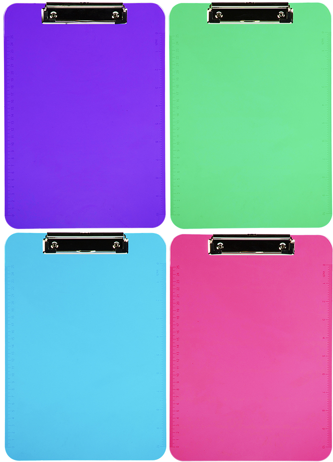JAM PAPER - Wholesale Clipboard - JAM Plastic Clipboards, Metal Clip, 9x12.5, Fashion, 4/Pk1