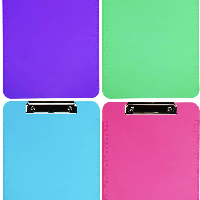 JAM PAPER - Wholesale Clipboard - JAM Plastic Clipboards, Metal Clip, 9x12.5, Fashion, 4/Pk1