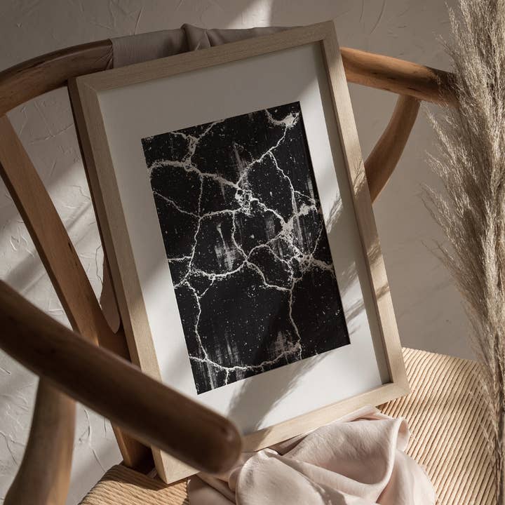LXR CREATE – wholesale Art print – Black Crackle Art Print1