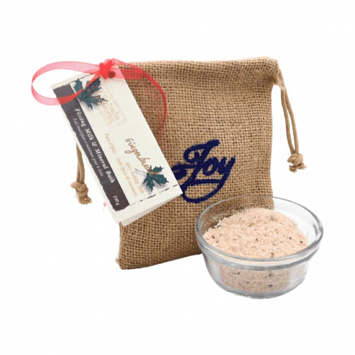 Jutesæk med Ingefærbrusende Mælk & Mineralbad for engroshandel hos O'Canada Soapworks Inc