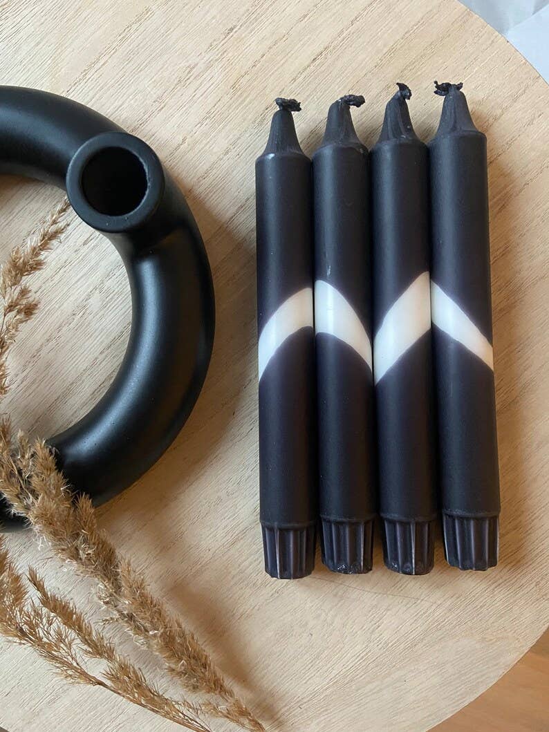 Miss Wildhorse – Vela/castiçal cónico por atacado – Dip Dye Velas Black only4