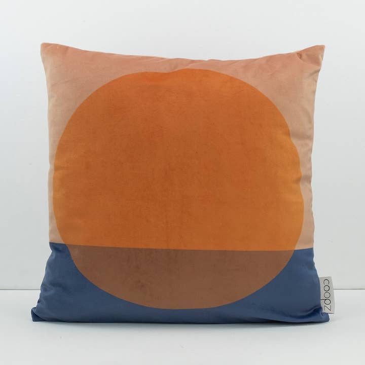 Sunset Velvet Cushion Cover Orange 2 for wholesale by coopz