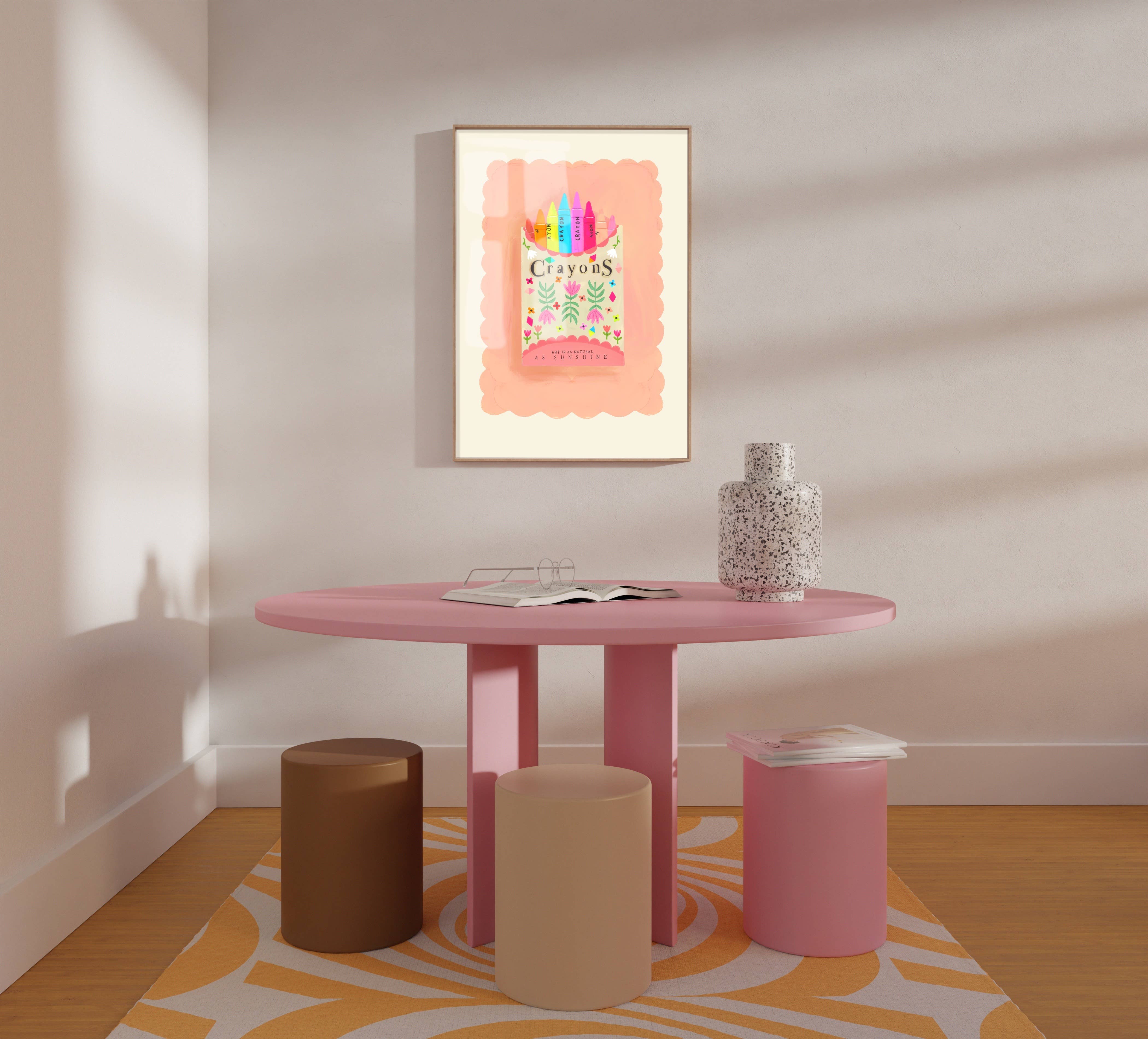 Kate Fox Design – wholesale Art print – Kids & baby – Kids Crayon Print, Children’s Room, Bright and Colourful,8