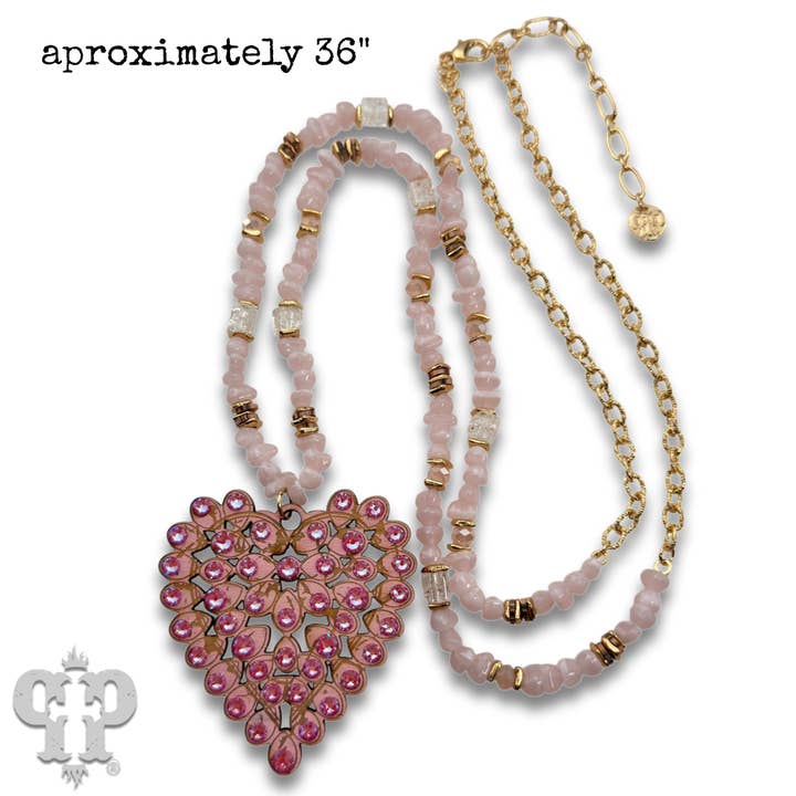 Pink Panache Brands - Wholesale Pendant/Charm Necklace - Laser cut rhinestone heart necklace5