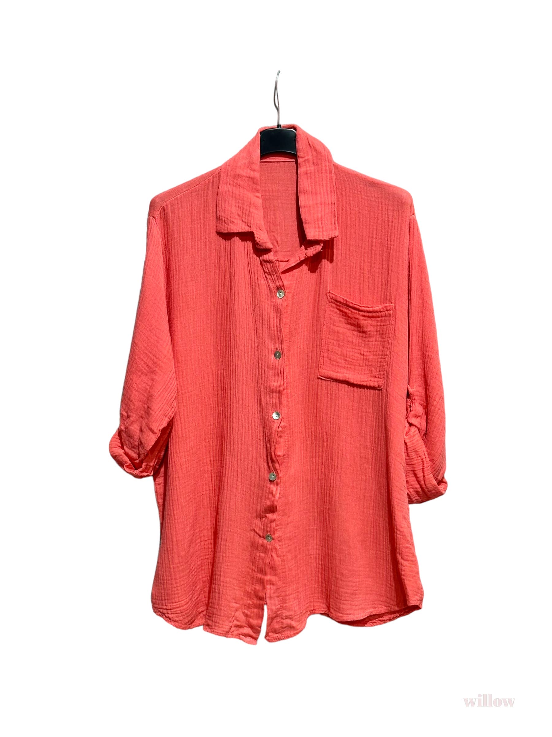 Moonsun - Venta al por mayor Camisa con botones - Mujer - Camisa de algodón batista con botones #52704