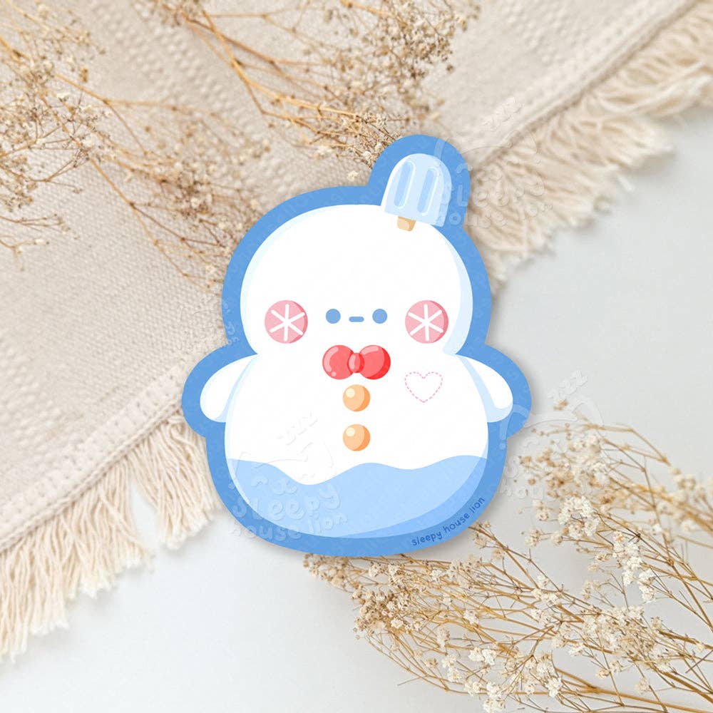 Sleepy House Lion - Wholesale Sticker - Happy Snowman Vinyl Sticker