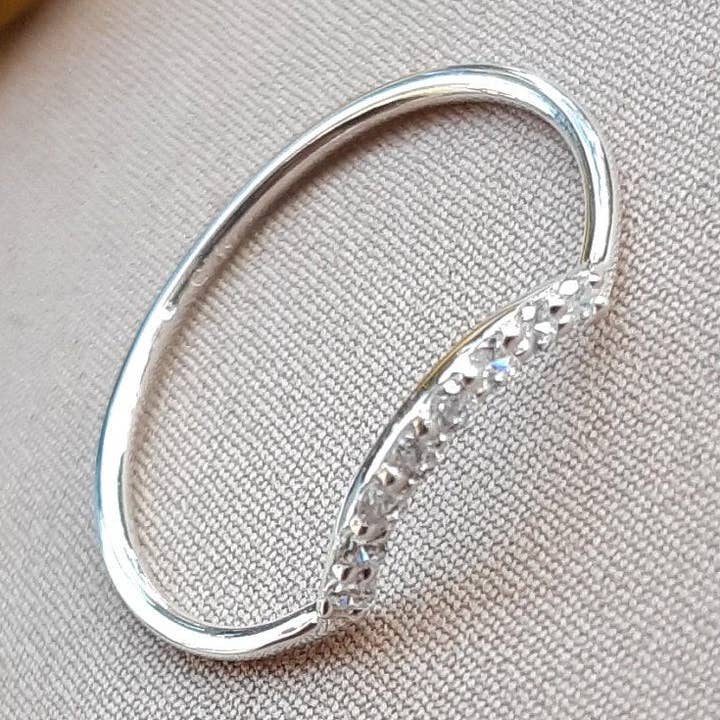 925 Silver Zircon Crown Wedding & Engagement Ring for wholesale by Rishi Jewelry