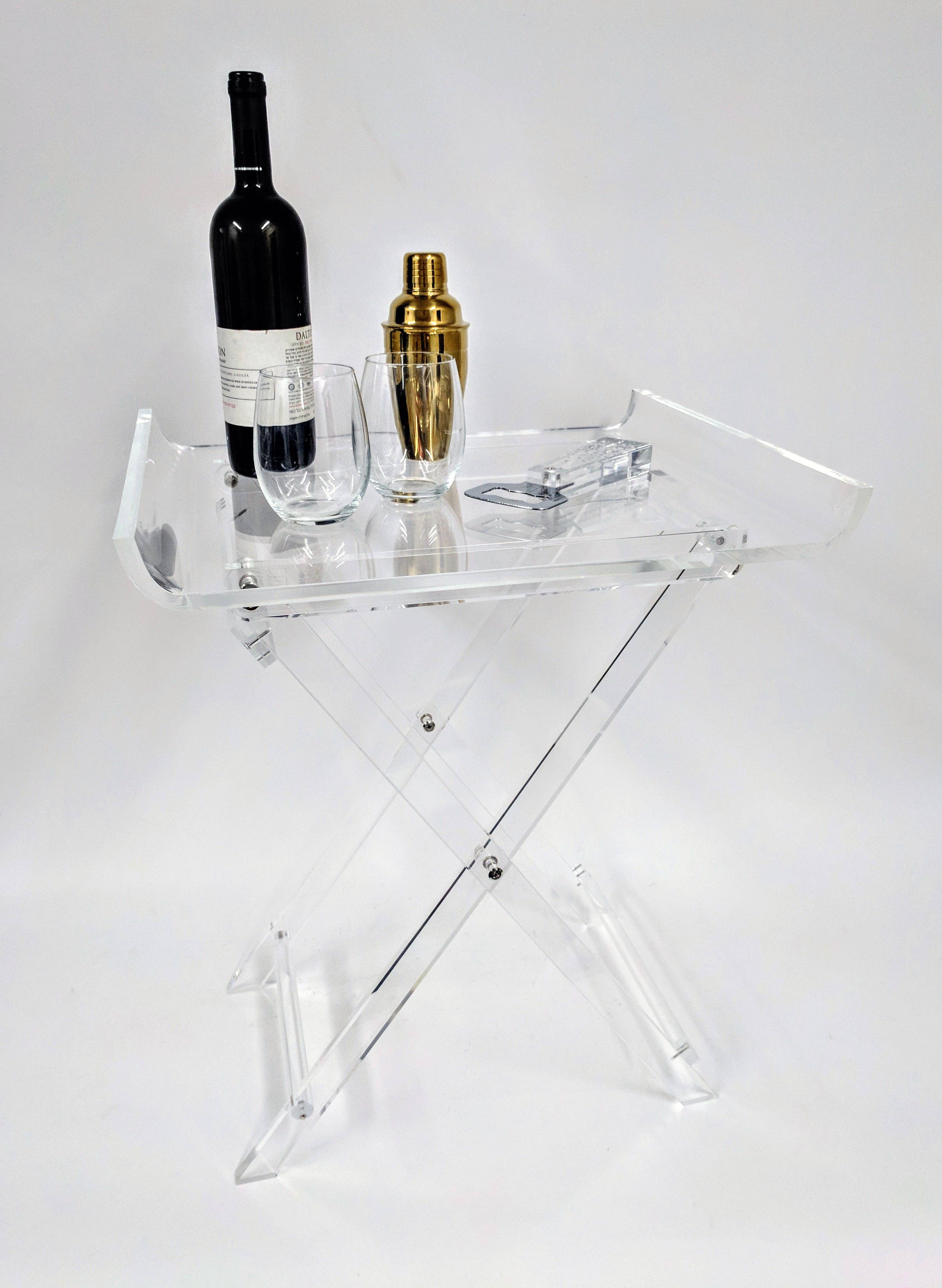 DesignStyles Home - Wholesale Side Table - Classic Stylish Acrylic Foldable Tray Side Table4