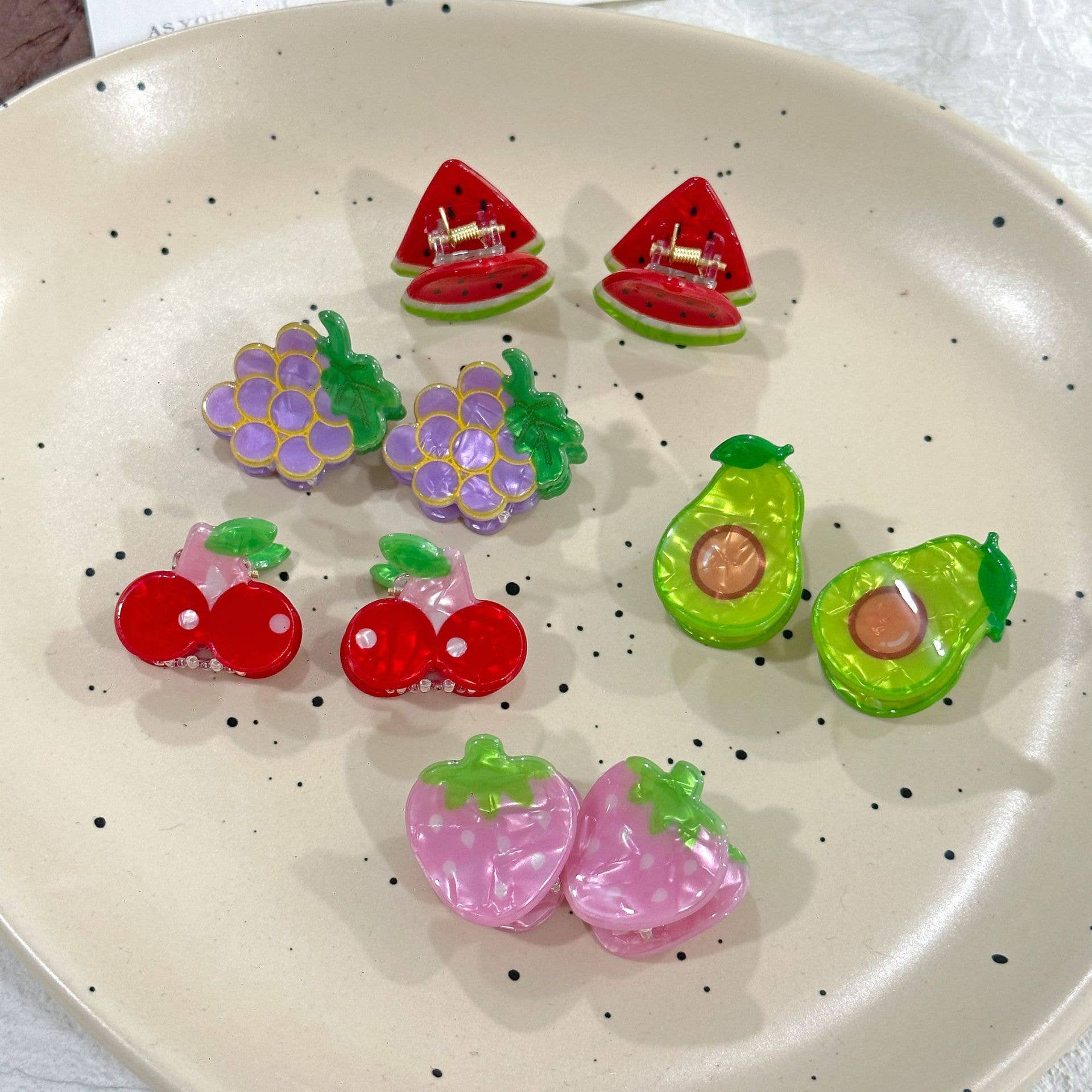 SoapElenGlen – wholesale Hårklämma - Dam – Akryl Söt Mini Fruktserie Hårkloklämma6