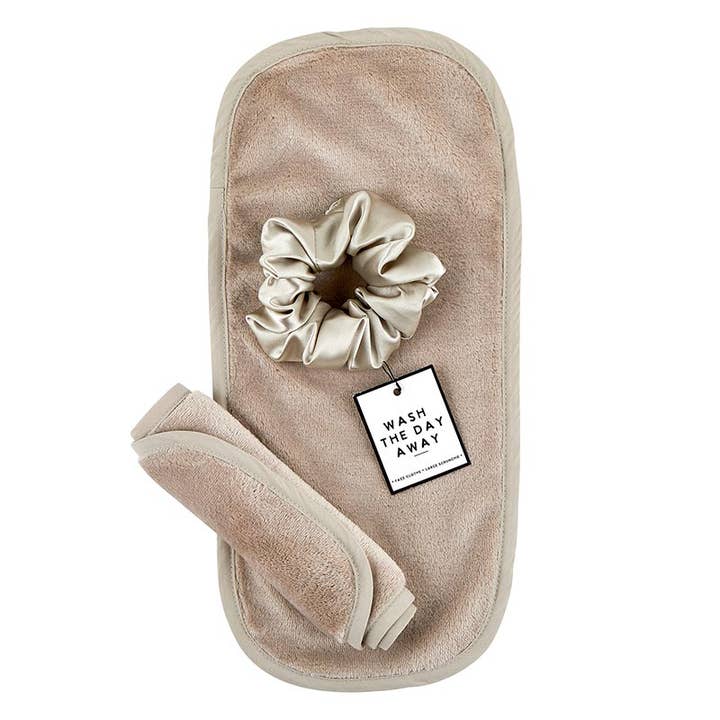 Face Cloth + Scrunchie Set - Flax for wholesale by Bella Sleep + Spa