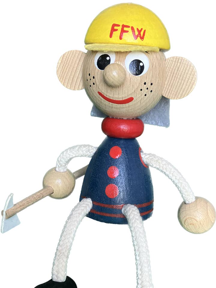 Træmagnet - Brandmand DE - Håndlavet for engroshandel hos Toywood