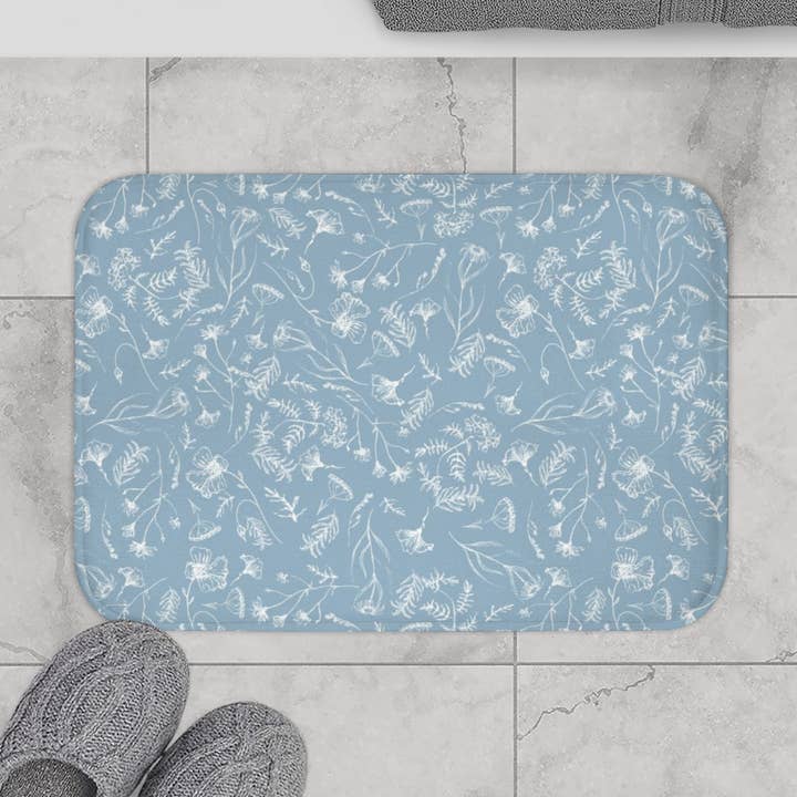 Wildflower bademåtte for engroshandel hos Fox & Willow Design Studio