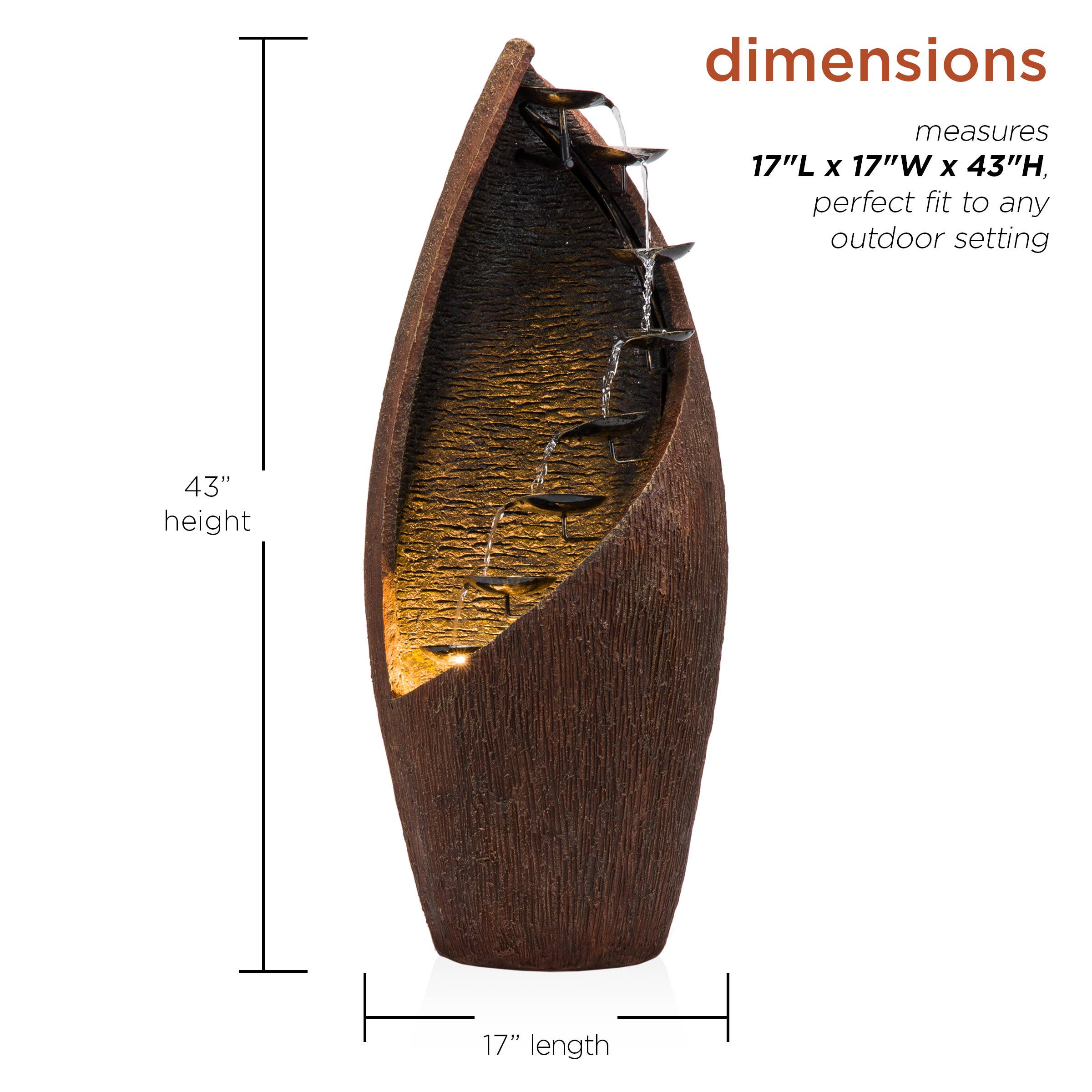 Alpine Corporation - Wholesale Outdoor Ornament/Decor - Alpine Corporation Eight Spiraling Tiered Fountain1