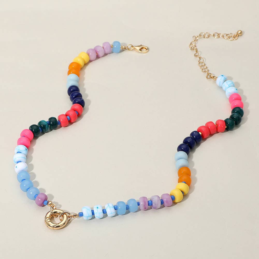 Sensibling Corp. - Wholesale Beaded/Pearl Necklace - Clasp Accent Disc Beaded Necklace12