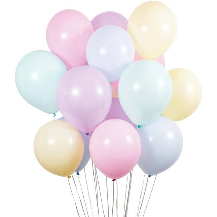 Assorted Pastel Balloon Bunch, 15/Pkg for wholesale by Bulk Party Decor