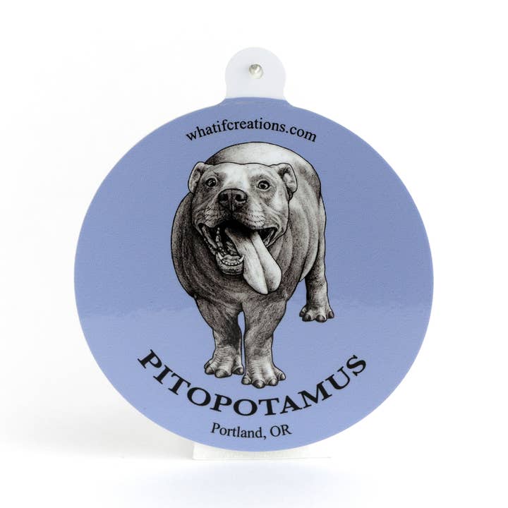 Autocollant vinyle Pitopotamus 3" pour la vente par Whatif Creations