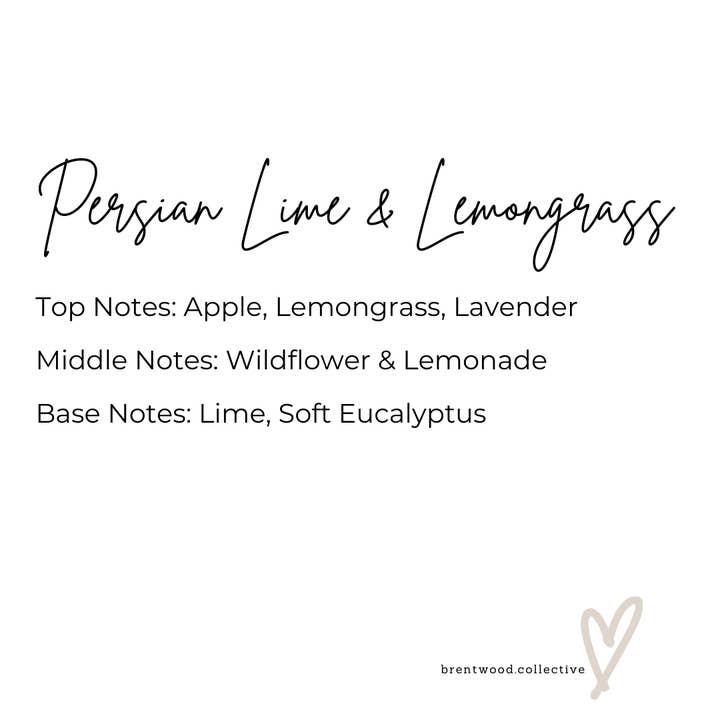 Brentwood Collective - Wholesale Jar/Filled Candle - Persian Lime & Lemongrass | Candle