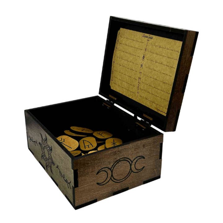 Sunburst Box with Runes Set. for wholesale by Down To Earth