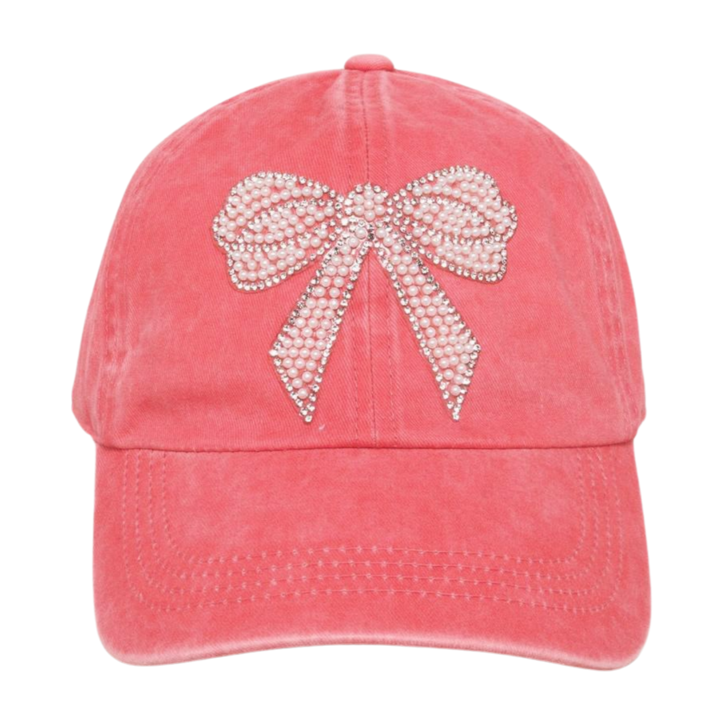David And Young - Wholesale Baseball Cap - Women's - PEARLY PINK BOW DESIGNED BASEBALL CAP1