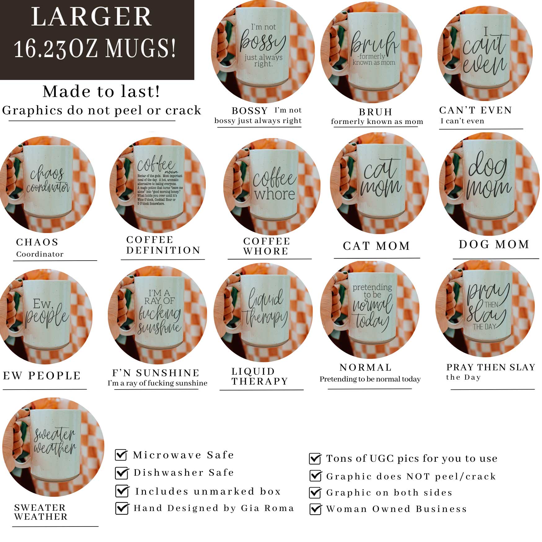 Gia Roma – wholesale Coffee mug – Cat Mom & Dog Mom Gifts, Pet Lover Mug Unique Pet Store item1