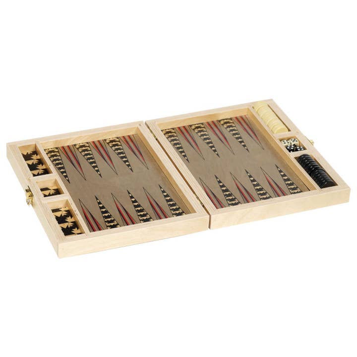 Set de backgammon Squaresville Red Travel para venta al por mayor de Wolfum Studio