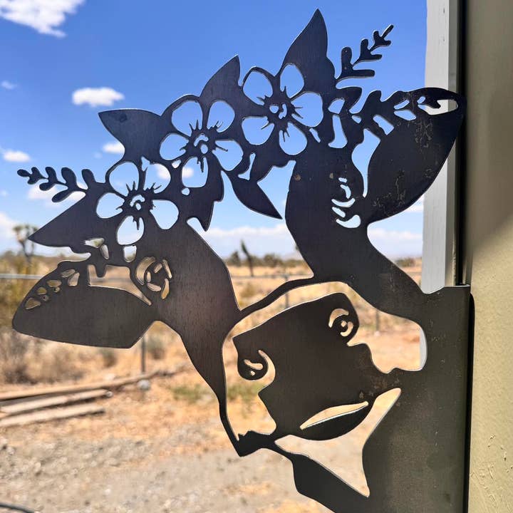 3D Cow Peak-a-Boo Metal Sign for wholesale by Sarah’s Metal