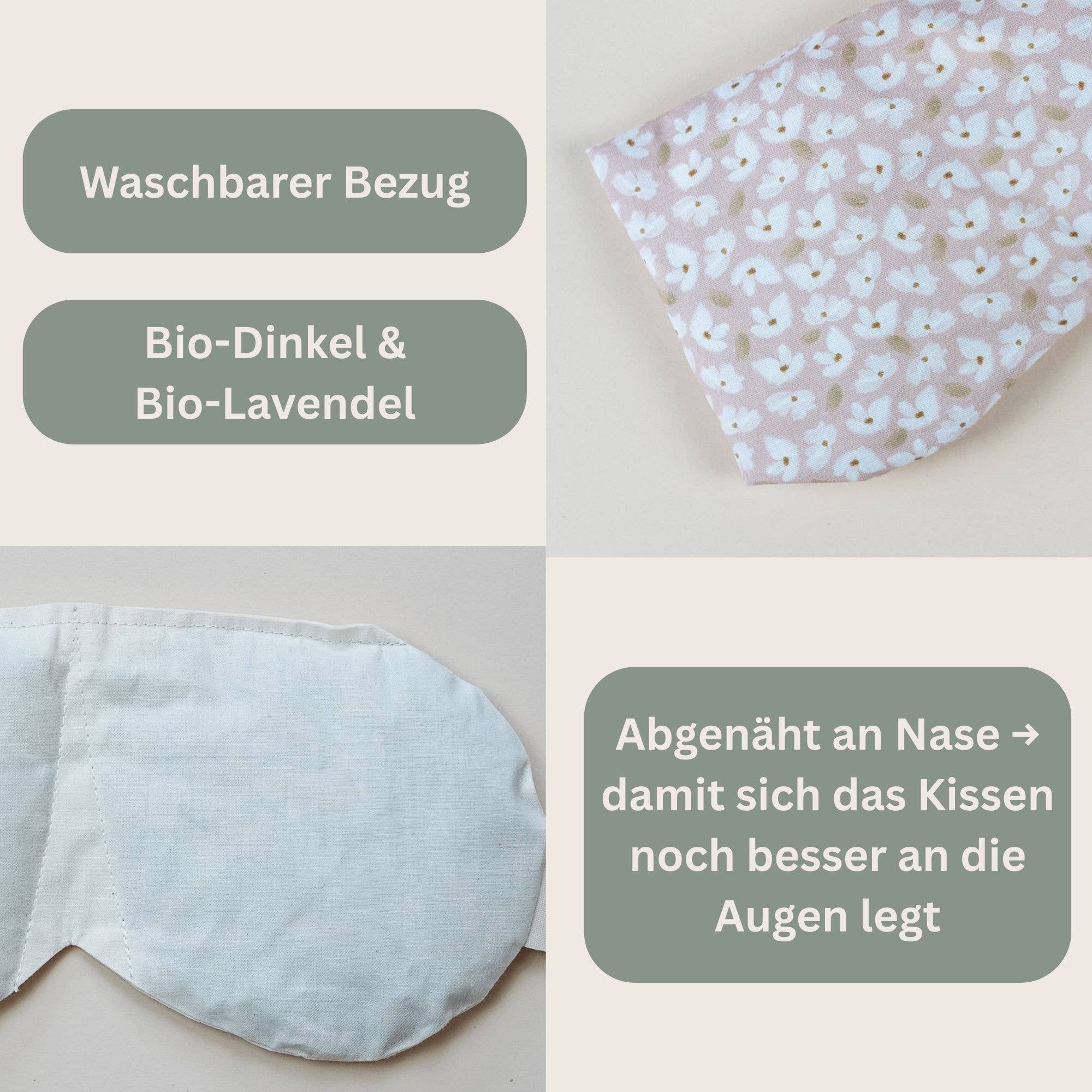 Tochter von Walter – Engroshandel Søvn-/øjenmaske – Øjenpude med økologisk spelt og økologisk lavendel, beige3