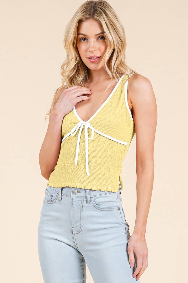 Heart & Hips - Wholesale Knit Top - Women's - LK54351 - BINDING MERROW W/BOW SLEEVELESS TOP6