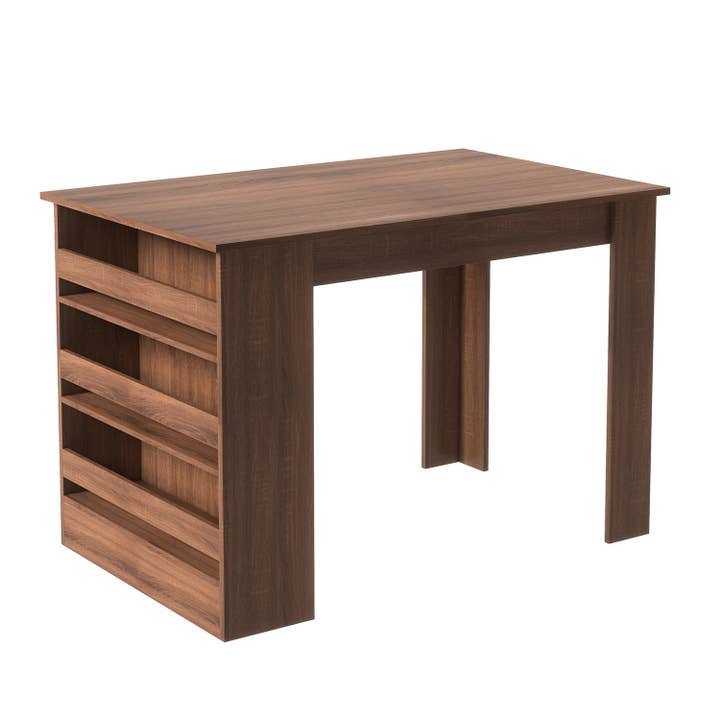 HOMYCASA DESIGN INC - Wholesale Side Table - Rustic Multifunctional Dining Table with Side Storage2