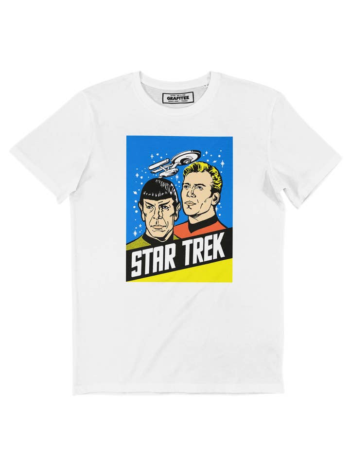 Vit Star Trek Vintage T-shirt - Filmserie Sci-Fi T-shirt för wholesale på Faire