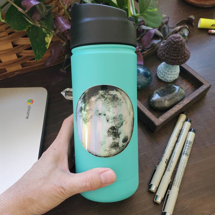 River Village – wholesale Sticker – The Moon Holographic Sticker, 3 inches round3