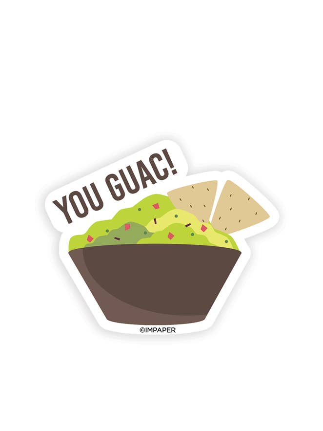 Du Guac! Klistermærke for engroshandel hos IMPAPER