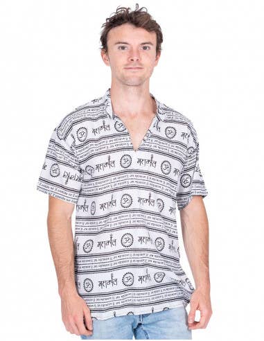 Blank Men's Short Sleeve Shirt color White for wholesale on Faire1