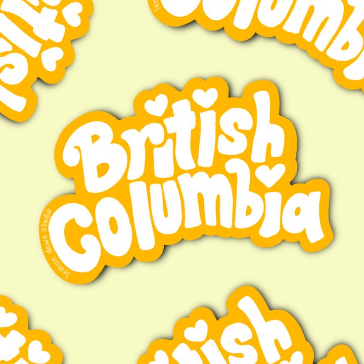 British Columbia Vinyl Sticker for wholesale by Lemon Dawn Studio