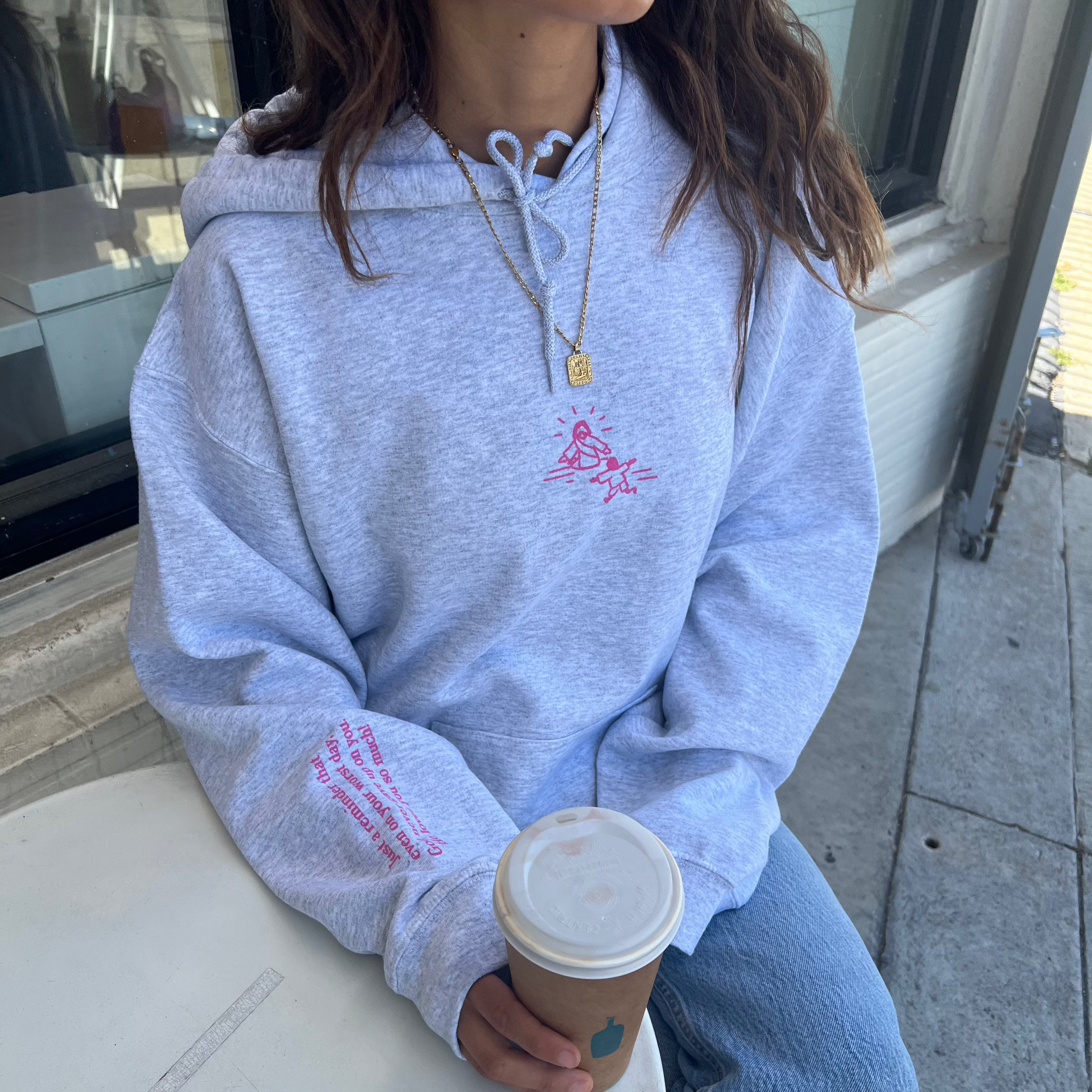 He Would Love First - Vendita all'ingrosso Felpa con cappuccio - Donna - NUOVO! | FELPA CON CAPPUCCIO "JESUS DOODLE" | CENERE2