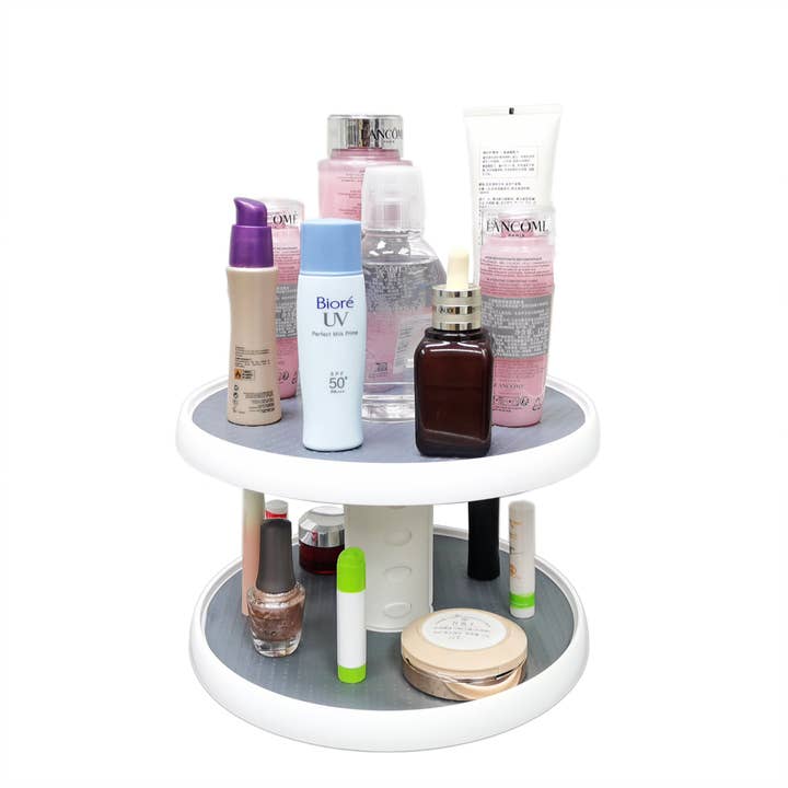 Piatto Girevole a 2 Livelli Lazy Susan e Organizzatore di Armadietti Regolabile in Altezza 10,5 Pollici di Diametro Esterno, 9,8 Pollici di Diametro Interno, 9,8 Pollici di Altezza Porta Spezie Trasparente per Armadietto, Dispensa, Supporto per Torte da Cucina Facile da Montare 15721 per la vendita all'ingrosso da parte di FIXTUREDISPLAYS