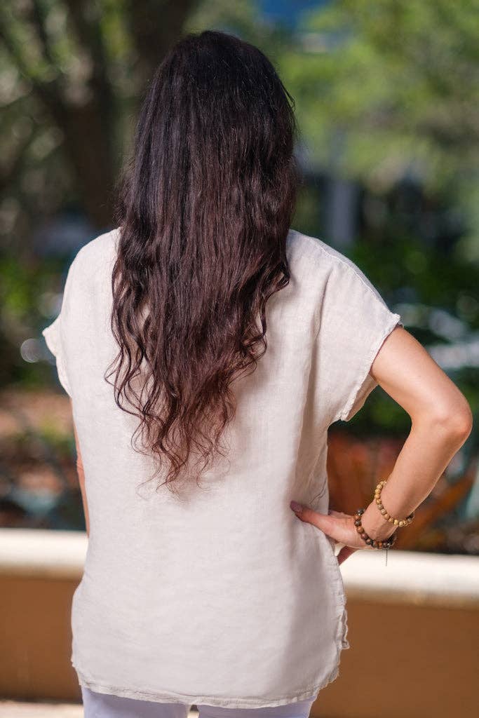 TINA Stephens Italy/Tees By Tina – wholesale Blouse – Women’s – Perri Linen Crochet Diamond Top (BSS195)15