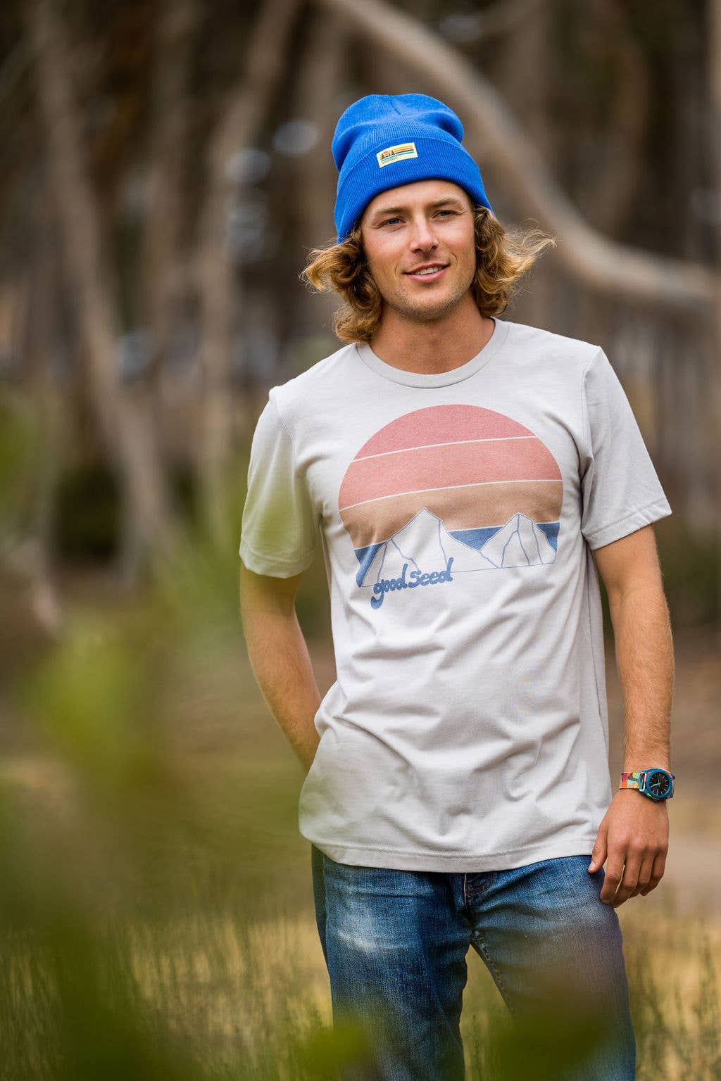 Goodseed Clothing – T-shirt estampada - Homem por atacado – Camiseta Dusk Cinza4