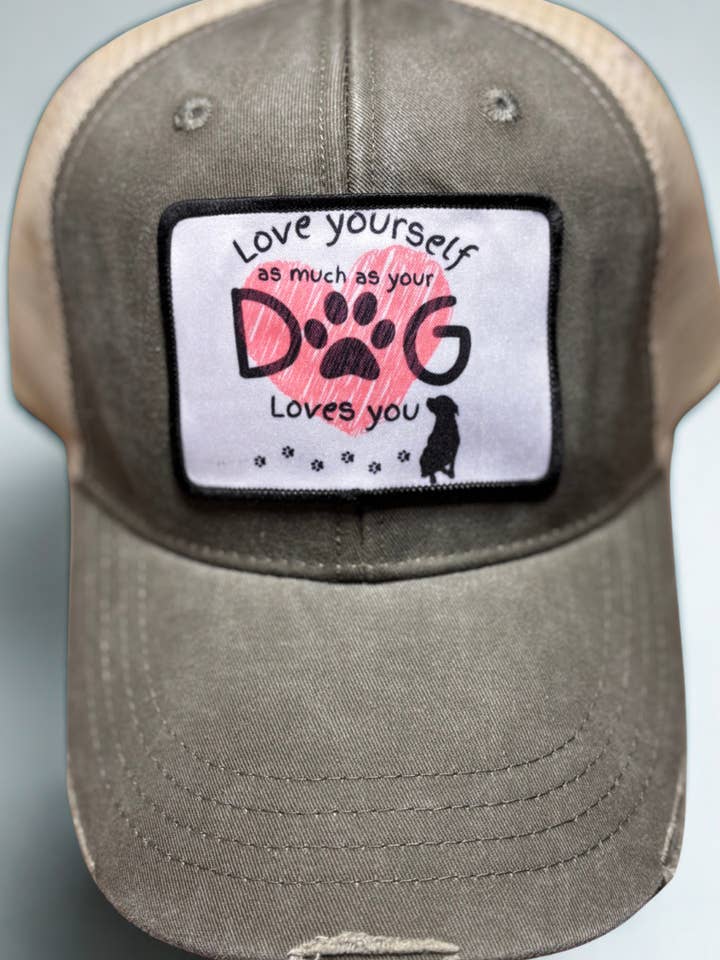 Love Yourself as Much as Your Dog Loves You Baseball Hat for wholesale by Accentuate the Positive